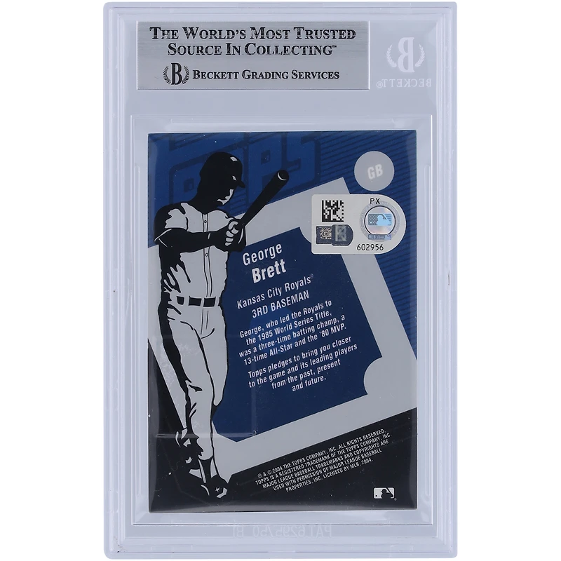 George Brett Kansas City Royals Autographed 2004 Topps Clubhouse Jersey Relic #GB Beckett Fanatics Witnessed Authenticated Card