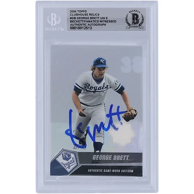 George Brett Kansas City Royals Autographed 2004 Topps Clubhouse Jersey Relic #GB Beckett Fanatics Witnessed Authenticated Card