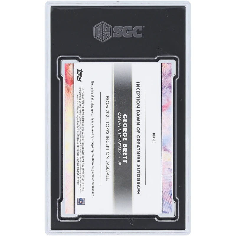 George Brett Kansas City Royals Autographed 2024 Topps Inception Dawn Of Greatness #DGA-GB #23/25 SGC Authenticated 10/10 Card