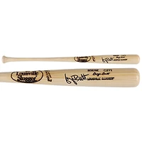 Batte de baseball Louisville Slugger Blonde autographiée par George Brett des Kansas City Royals