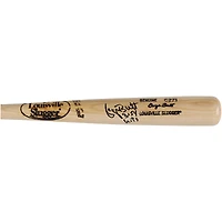 Batte de baseball Louisville Slugger Blonde autographiée par George Brett des Kansas City Royals avec l'inscription « 3154 Hits »