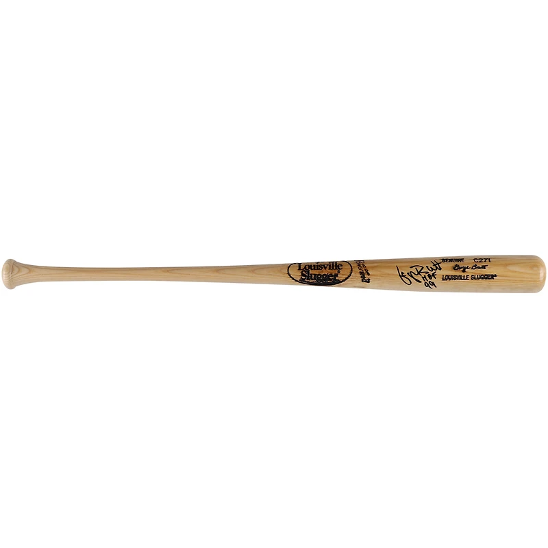 Batte de baseball Louisville Slugger Blonde autographiée par George Brett des Kansas City Royals avec inscription « HOF 99 »