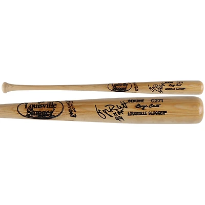 Batte de baseball Louisville Slugger Blonde autographiée par George Brett des Kansas City Royals avec inscription « HOF 99 »