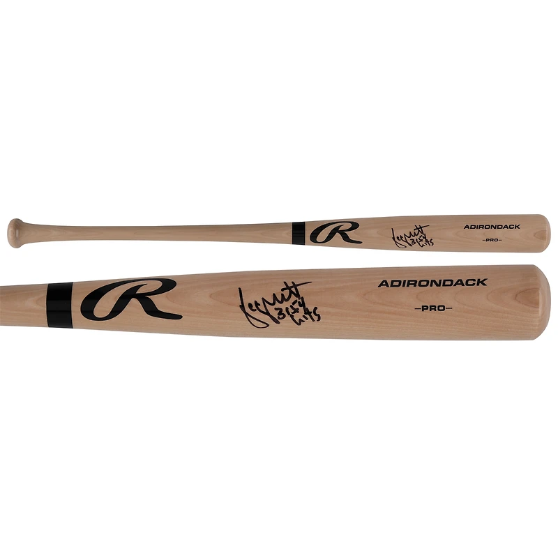 George Brett, joueur des Royals de Kansas City, a dédicacé sa batte Blonde Rawlings Pro avec l'inscription « 3154 Hits »