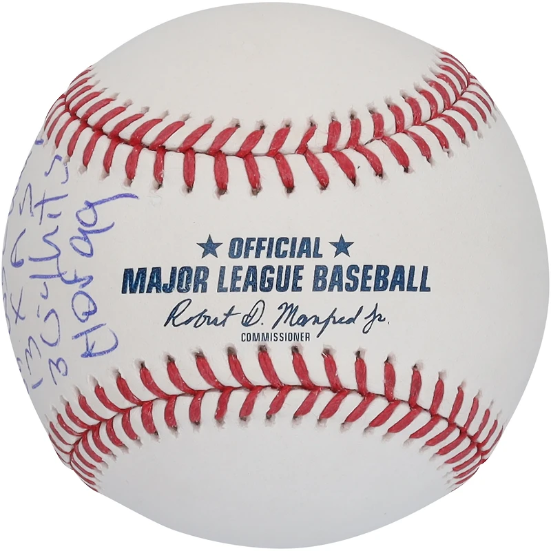 George Brett Kansas City Royals Autographié Hall of Fame Logo Baseball avec plusieurs inscriptions - Édition limitée #5/5