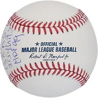 George Brett Kansas City Royals Autographié Hall of Fame Logo Baseball avec plusieurs inscriptions - Édition limitée #5/5