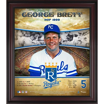 Profil de carrière du Temple de la renommée de George Brett Kansas City Royals encadré 15" x 17"
