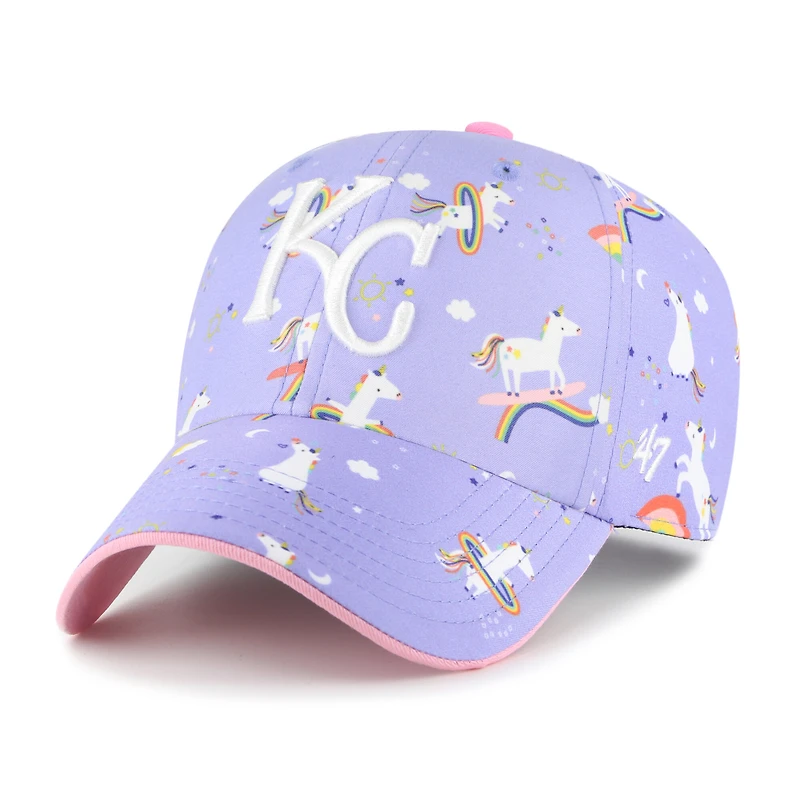Girls Youth '47 Lavender Kansas City Royals Unicorn Clean Up Adjustable Hat