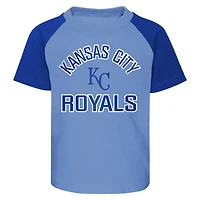 Infant Light Blue/Heather Gray Kansas City Royals Ground Out Baller Raglan T-Shirt and Shorts Set