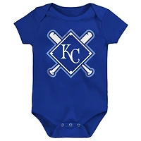 Ensemble de body 3 pièces pour bébé Outerstuff Kansas City Royals Home Plate