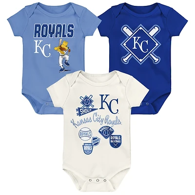 Infant Outerstuff Kansas City Royals Home Plate 3-Piece Bodysuit Set