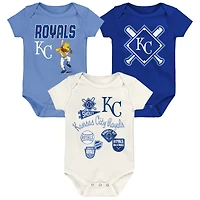 Infant Outerstuff Kansas City Royals Home Plate 3-Piece Creeper Set