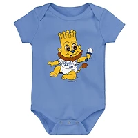 Infant Royal/Light Blue/Gray Kansas City Royals Born To Win 3-Pack Bodysuit Set