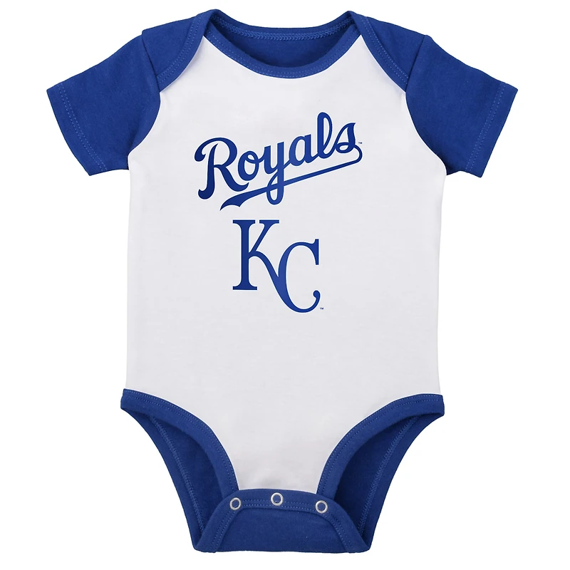 Ensemble de deux bodys Little Slugger pour bébé blanc/gris chiné Kansas City Royals
