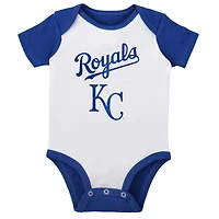 Ensemble de deux bodys Little Slugger pour bébé blanc/gris chiné Kansas City Royals