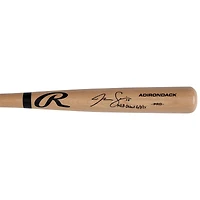 Jac Caglianone, membre des Royals de Kansas City, a dédicacé sa batte de baseball professionnelle Blonde Rawlings avec l'inscription « MLB Debut 6/3/25 »
