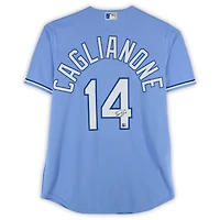 Maillot réplique Nike bleu clair autographié par Jac Caglianone des Kansas City Royals