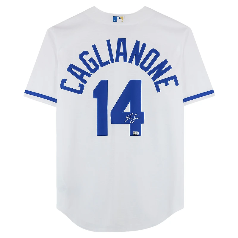 Maillot réplique blanc Nike autographié par Jac Caglianone des Kansas City Royals