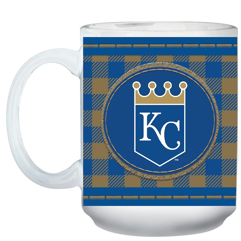 Royals de Kansas City 15 oz. Tasse de fête des pères à carreaux Buffalo