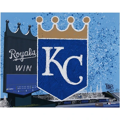 Tirage photo 16" x 20" des Royals de Kansas City - Conçu et signé par l'artiste Maz Adams - Édition limitée à 25 exemplaires