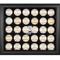 Vitrine encadrée noire avec logo des Royals de Kansas City pour 30 boules de baseball