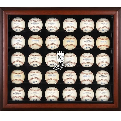 Vitrine de présentation encadrée en acajou avec logo des Royals de Kansas City pour 30 boules