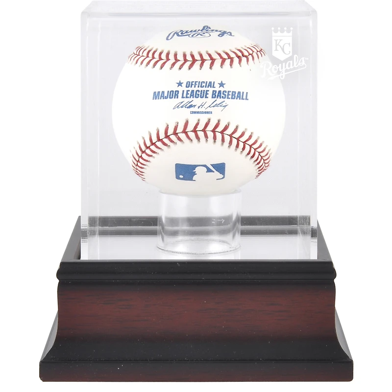 Vitrine de présentation du logo de baseball des Royals de Kansas City en acajou