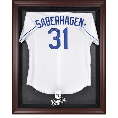 Vitrine de présentation du maillot avec logo encadré en acajou des Royals de Kansas City