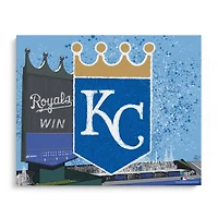 Impression giclée sur toile tendue des Royals de Kansas City 20" x 24" - Conçue par l'artiste Maz Adams