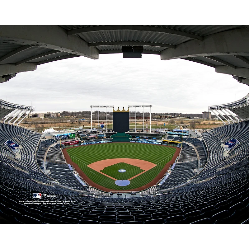 Photographie non signée du stade Kauffman des Royals de Kansas City, vue générale à longue focale