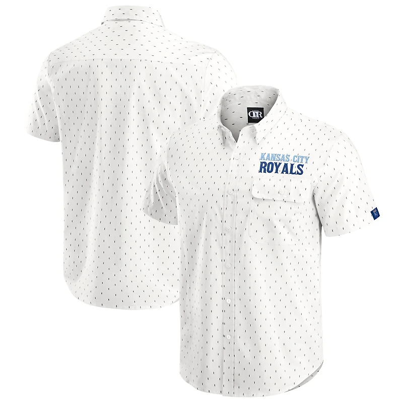 Men's Darius Rucker Collection by Fanatics  Cream Kansas City Royals Printed Button-Down Shirt