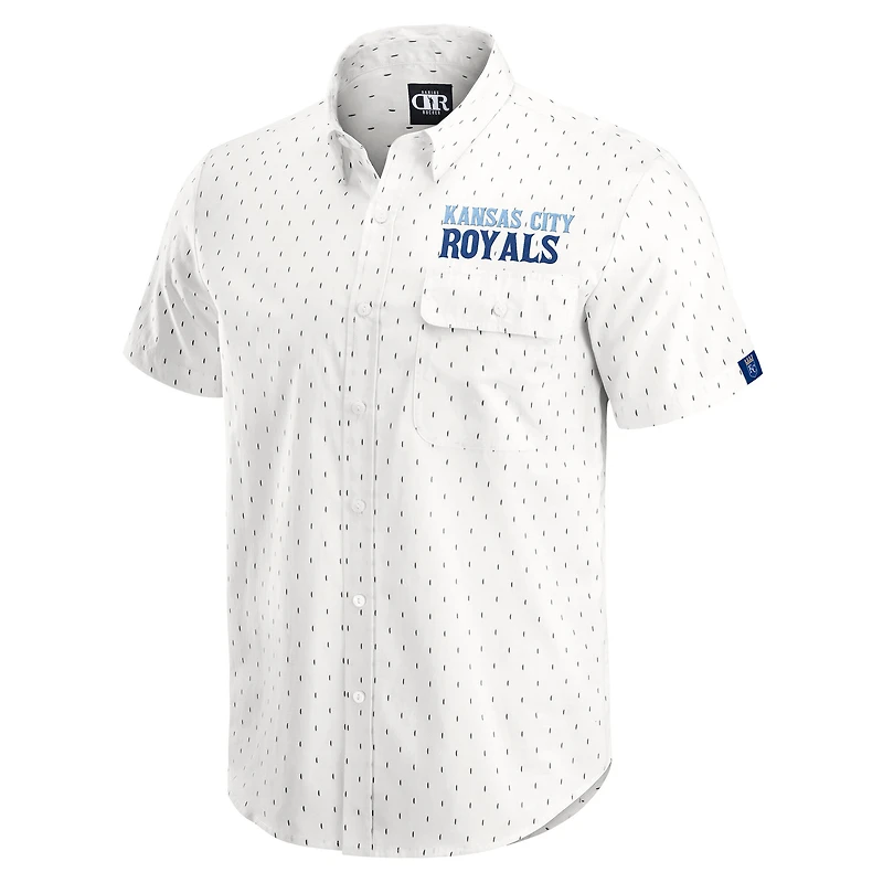 Chemise boutonnée imprimée pour homme Darius Rucker Collection by Fanatics crème Kansas City Royals
