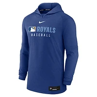 Sweat à capuche Nike Heather Royal Kansas City Royals Authentic Collection Tri-Blend Dri-FIT pour homme