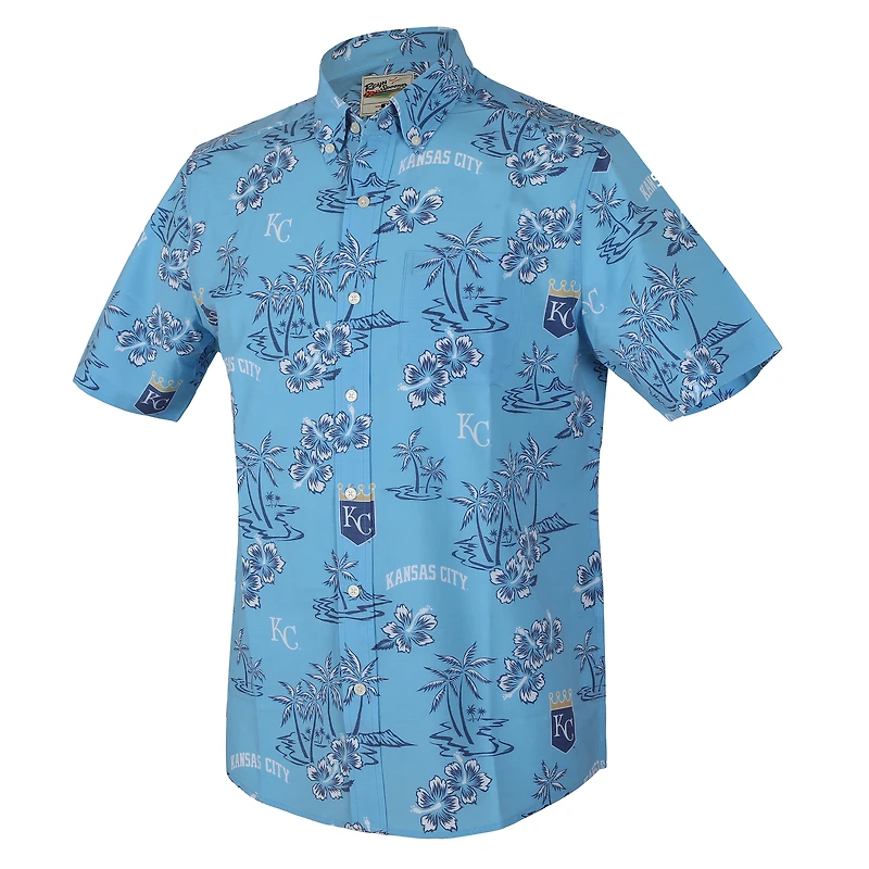 Haut boutonné Kekai Performance bleu clair Reyn Spooner pour homme des Royals de Kansas City