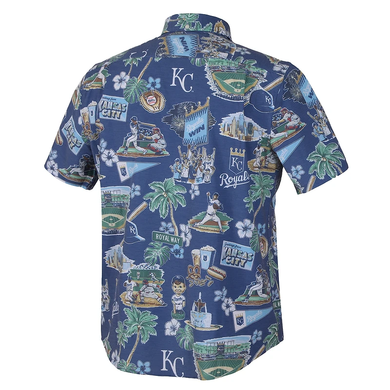 Chemise boutonnée à trois mélanges pittoresques Reyn Spooner Royal Kansas City Royals pour homme
