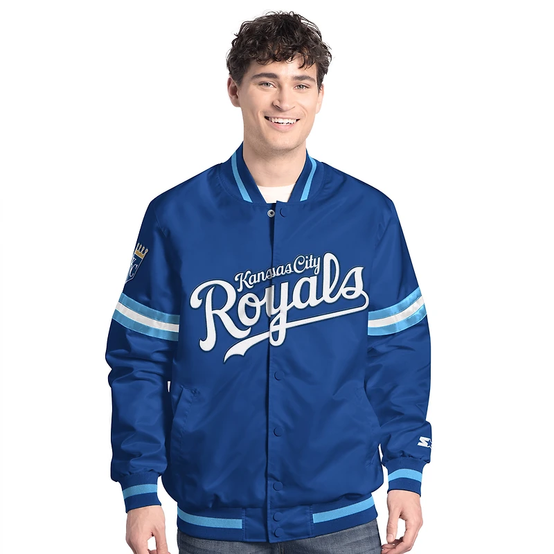 Men's Starter  Royal Kansas City Royals Scout Full-Snap Varsity Jacket
