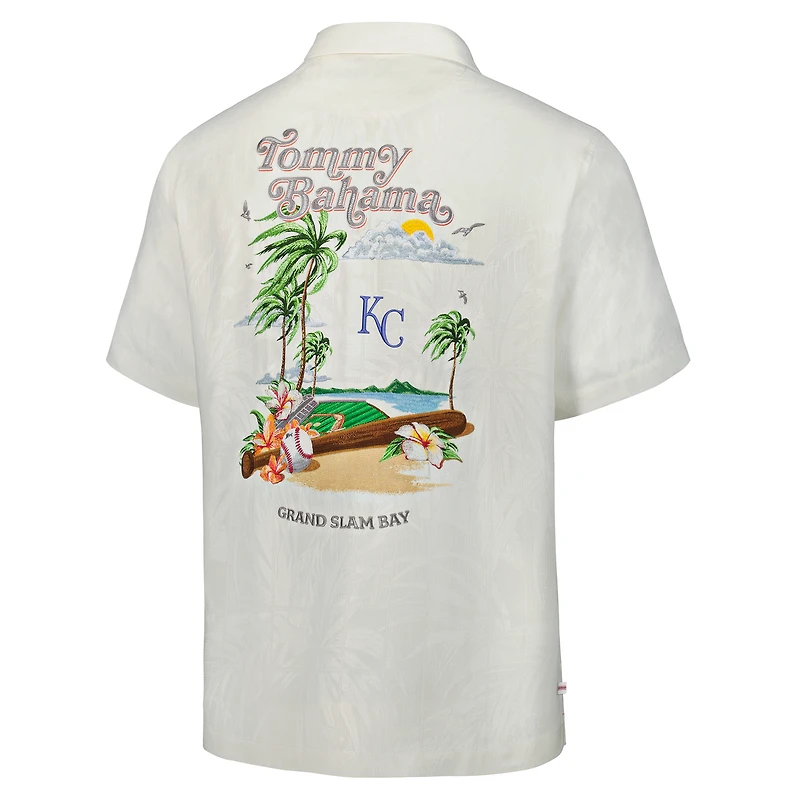 Chemise boutonnée Tommy Bahama blanche Kansas City Royals Grand Slam Bay Camp pour homme