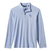 Men's TravisMathew  Light Blue Kansas City Royals Time to Tailgate Tri-Blend Quarter-Zip Pullover