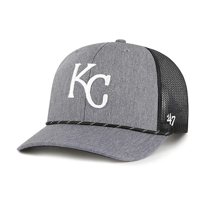 Men's '47 Charcoal Kansas City Royals Carbon Rope Trucker Adjustable Hat