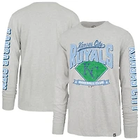 T-shirt à manches longues Fair Ball Franklin pour homme, gris, Kansas City Royals, 1947