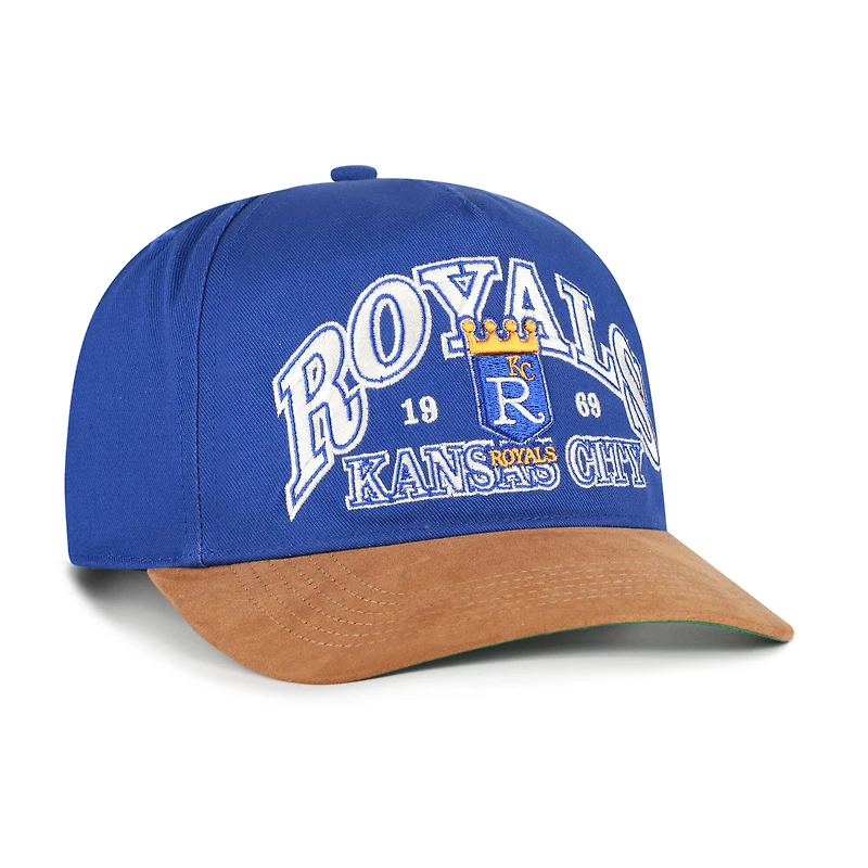 Men's '47 Royal/Brown Kansas City Royals Cooperstown Break Wood Suede Hitch Adjustable Hat
