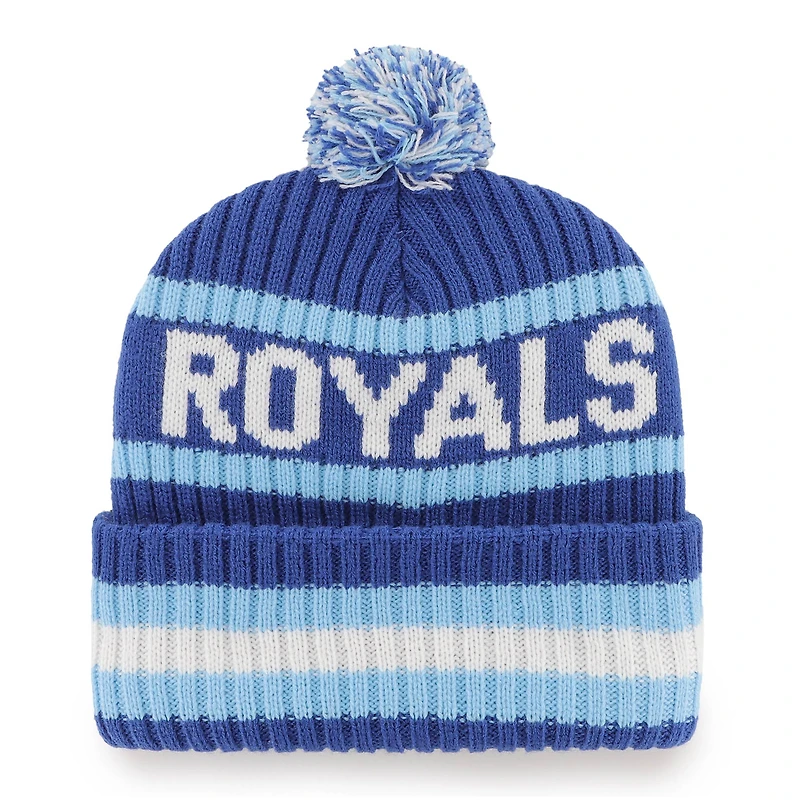 '47 Royal Kansas City Royals Bering Bonnet en tricot à revers avec pompon pour homme