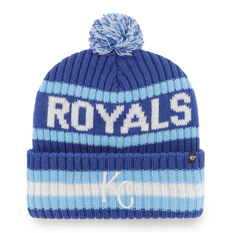 '47 Royal Kansas City Royals Bering Bonnet en tricot à revers avec pompon pour homme