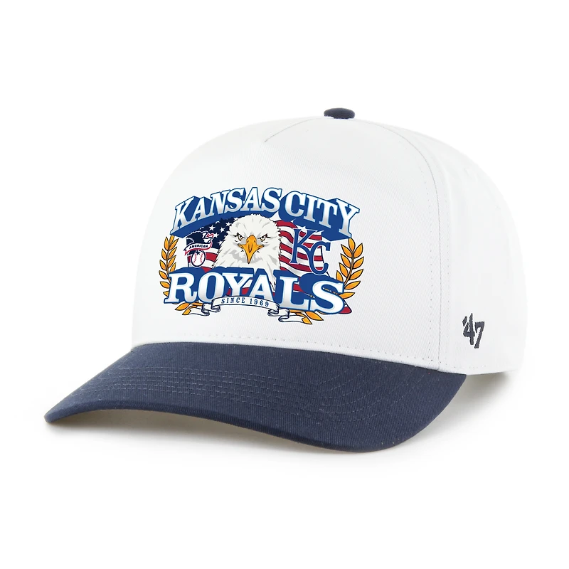 Casquette ajustable pour homme « 47 » blanche et marine Kansas City Royals Americana Eagle Hitch