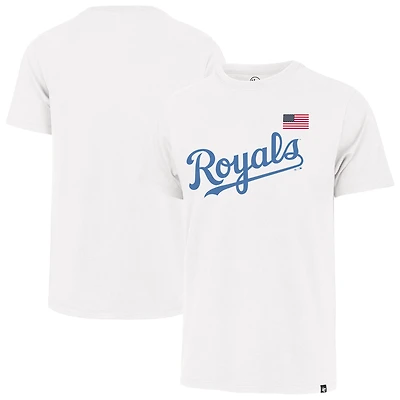 Men's '47  White Kansas City Royals Heritage U.S. Flag T-Shirt