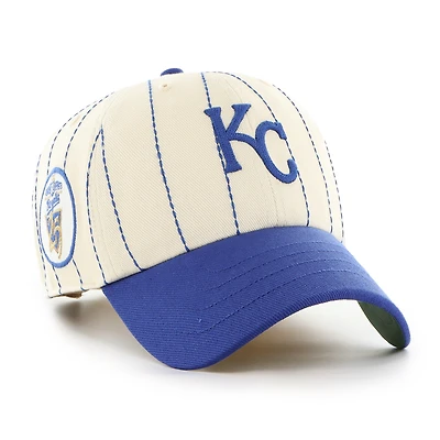 Casquette ajustable '47 x Rawlings Natural/Royal Kansas City Royals à rayures fines Clean Up pour homme