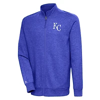 Men's Antigua Heather Royal Kansas City Royals Action Full-Zip Jacket