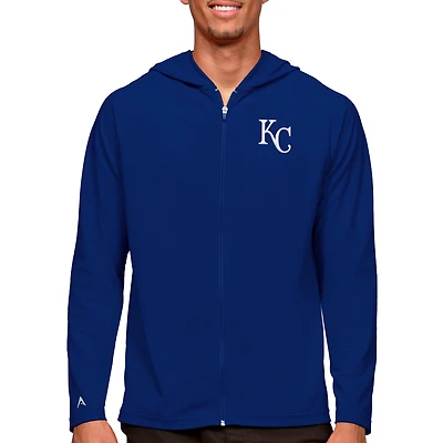 Sweat à capuche zippé intégral Antigua Royal Kansas City Royals Legacy pour homme