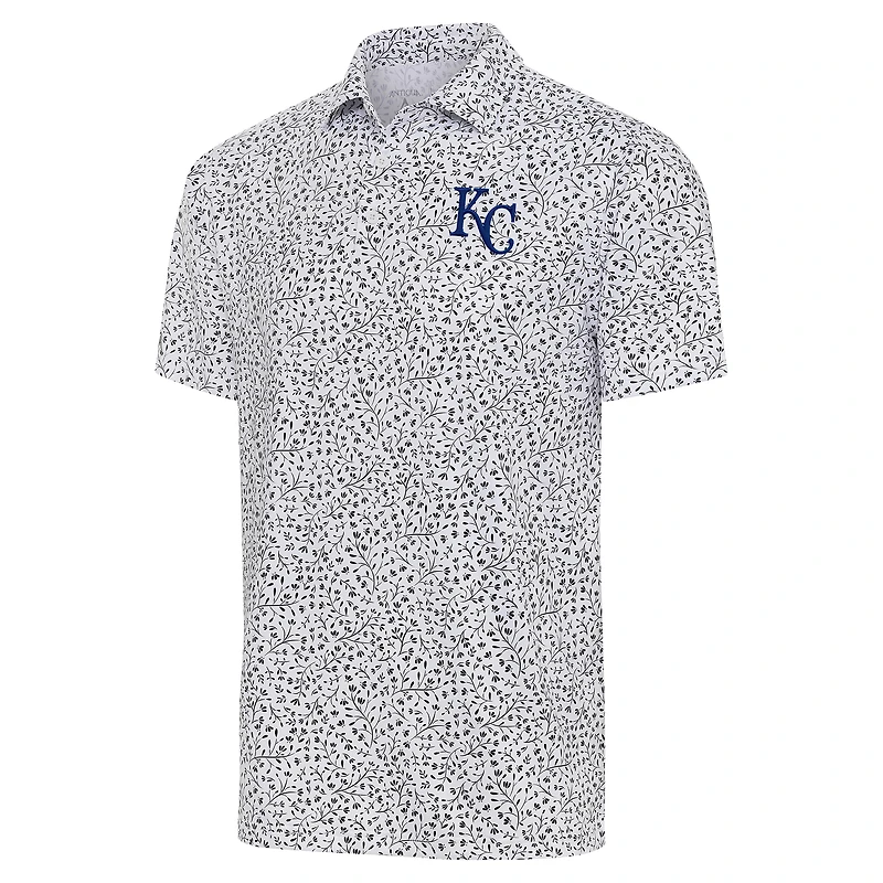 Men's Antigua  White/Black Kansas City Royals Motion Polo