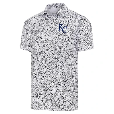 Men's Antigua  White/Black Kansas City Royals Motion Polo